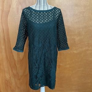 WOMANS LOFT DRESS SIZE 10 EMERALD GREEN